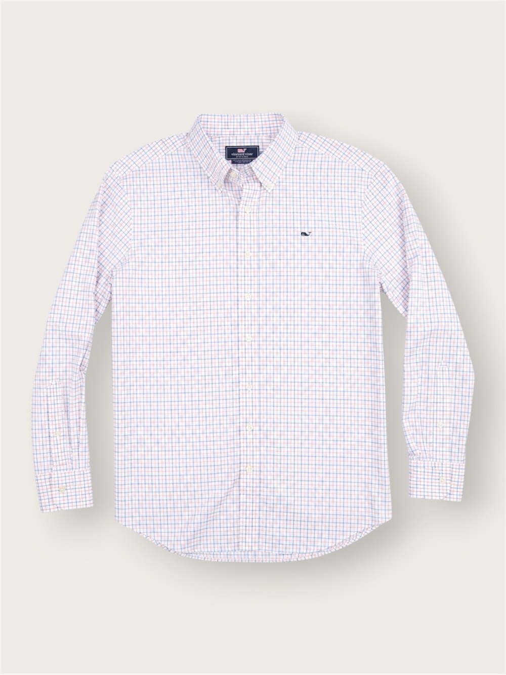 Vineyard Vines | Slim Fit Whale Button Down Dress Shirt | Oxford | Pink and Blue